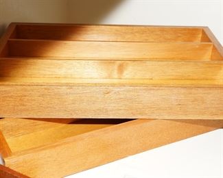 Wood organizer trays x 2