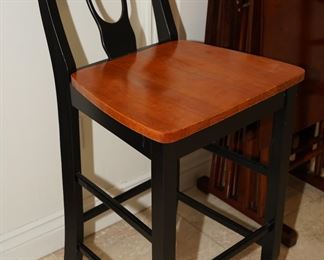 Two tone wood counter height chairs x 2