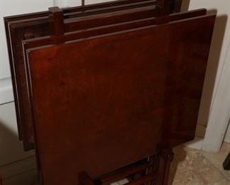 Vintage wood 4 tray rack