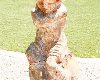 Cast iron cherub yard decoration-there are two of these available and these stand about 3ft tall.