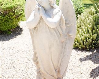 Concrete angel yard sculpture-this angel is about 3+ft tall.