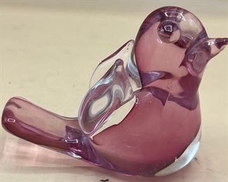 Murano Handmade Glass Pink Dove Swallow Bird