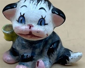Anthropomorphic Handpainted Cat Figurine