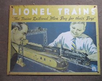 Lionel Train Sign