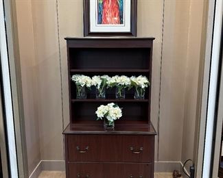 Matching piece with executive desk - sold separately - 2 drawer filing cabinet with hutch.