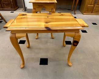 End table with pull outs