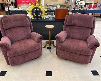 Burgundy rocker/recliners
