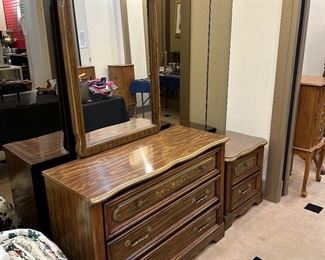 Small dresser/mirror and nightstand set