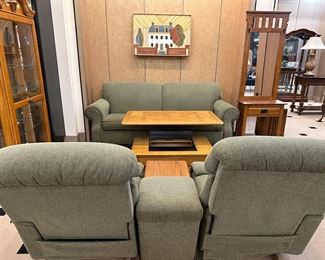 La-Z-Boy 3 piece green double rocker/recliner