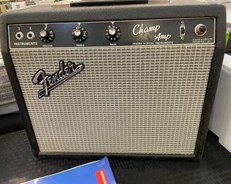  Fender Champ works like a Champ! Found this in its original box 1966? We will be taking  bids on the amp. The winning bid will be contacted @ end of sale hours on Saturday.  Contact Tracy 573-579-1969  with questions.