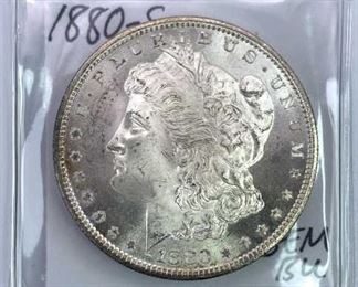 1880-S Morgan Silver Dollar, High Grade Gem BU