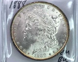 1888 Morgan Silver Dollar, High Grade Gem BU