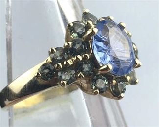 New 10K Yellow Gold & Sapphire Ring