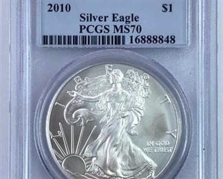 2010 MS70 American Silver Eagle PCGS 1st Strike