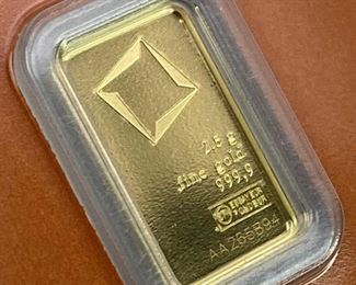2.5g Gold Bar, Valcambi Suisse Carded 999.9