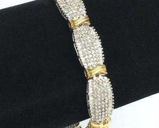 New 10K Yellow/White Gold Diamond Bracelet