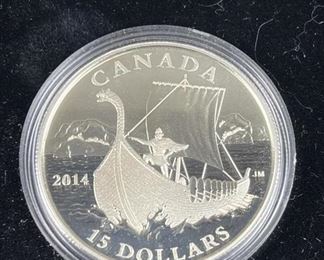 2014 Canada Fine Silver Coin,  Vikings