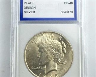 1923 Peace Silver Dollar, XF+ w/ Luster