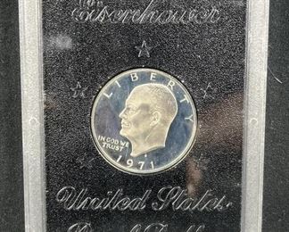 1971-S Proof & UNC Ike Silver Dollars Set