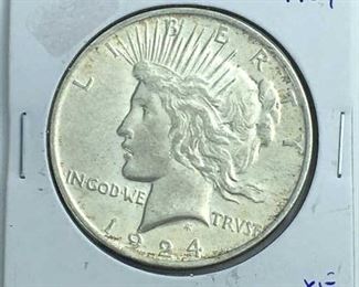 1924 Peace Silver Dollar, U.S. $1 Coin