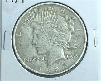 1924 Peace Silver Dollar, U.S. $1 Coin