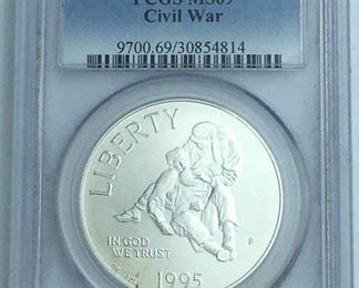 1995 Civil War Silver Dollar, PCGS MS69
