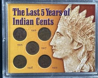 Last 5 Years of Indian Cents Set