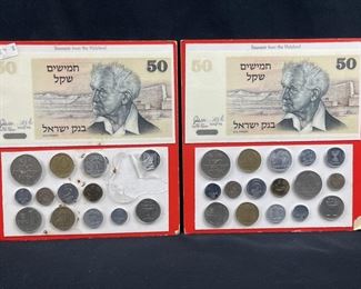 (2) Souvenir From the Holy Land Coin Sets