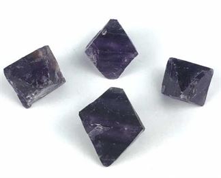 (4) Purple Fluorite Natural Octehedral
