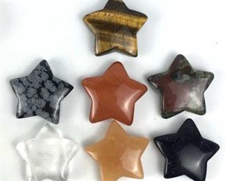 (7) Polished Star Shaped Palm Stones