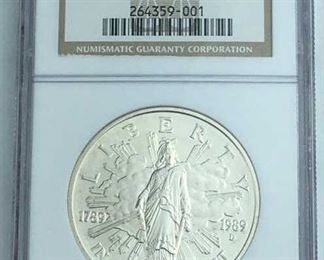 1989-D Congress Silver Dollar, NGC MS69