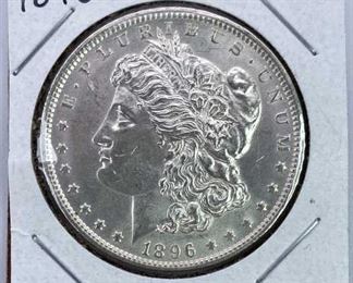 1896 Morgan Silver Dollar, High Grade BU