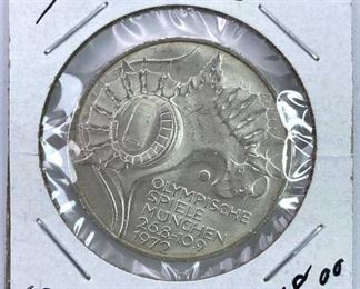 1972 Germany Silver 10 Mark, Olympics BU