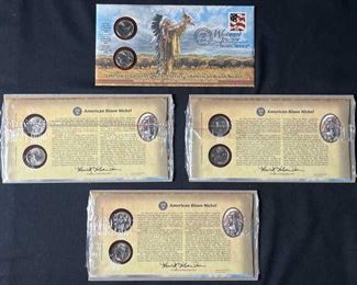 (4) Westward Bison Nickel Stamp Covers