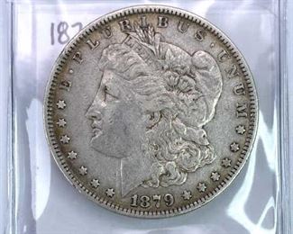 1879 Morgan Silver Dollar, U.S. $1 Coin, VF