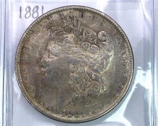 1881 Morgan Silver Dollar, U.S. $1 Coin, XF