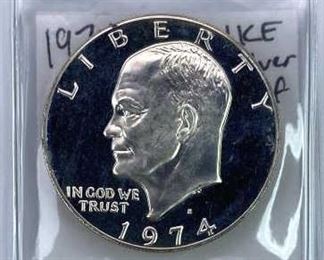 1974-S Ike Silver Proof Dollar Coin