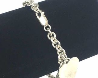 Sterling Silver Bracelet w/ Heart Tag