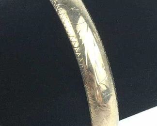 Sterling Silver Engraved Bangle Bracelet