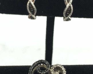 Sterling Silver Moissonite Pendant & Earrings