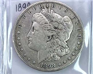 1898-S Morgan Silver Dollar, U.S. $1 Coin, F+