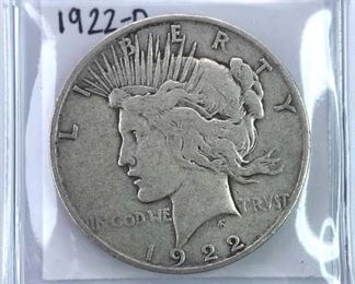 1922-D Peace Silver Dollar, U.S. $1 Coin, VG