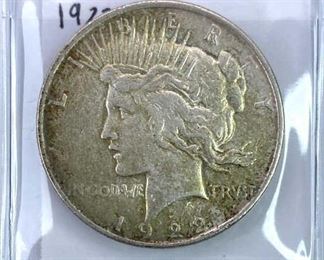 1922 Peace Silver Dollar, U.S. $1 Coin, VF+