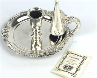 Antique Silverplate Replica Candle Holder