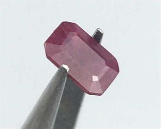0.73Ct Emerald Cut Ruby Gemstone