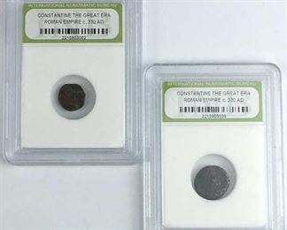 (2) c. 330 A.D. Ancient Roman Coins, Constantine