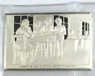 1.56oz Silver .925 Art Bar 1821 1st Public H.S.
