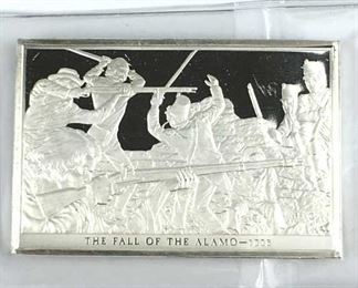 1.56oz Silver .925 Art Bar 1836 Fall of the Alamo