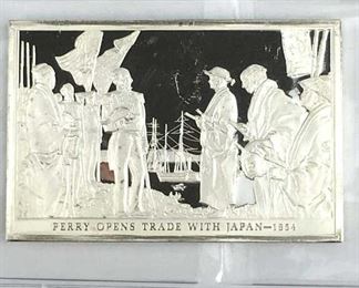 1.56oz Silver .925 Art Bar 1854 Trade w/ Japan