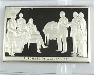 1.56oz Silver .925 Art Bar 1867 Alaska Purchase